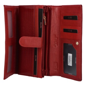 Dámská kožená peněženka červená - Ellini Andalla