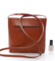 Dámská kožená crossbody kabelka camel - Delami Vera Pelle Aneta