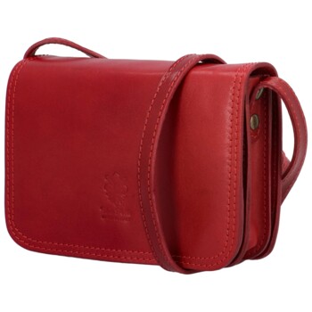 Dámská kožená crossbody červená - Delami Vera Pelle Asppena