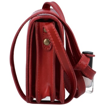 Dámská kožená crossbody červená - Delami Vera Pelle Asppena