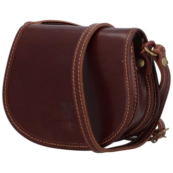 Dámská kožená crossbody tmavě hnědá - Delami Melisa