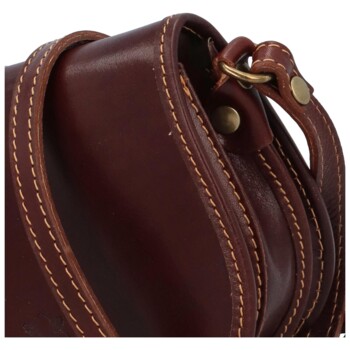 Dámská kožená crossbody tmavě hnědá - Delami Melisa