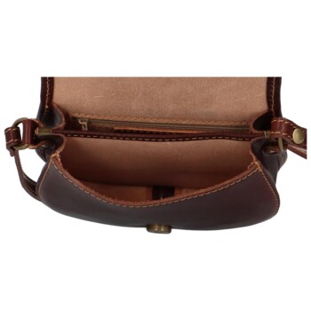 Dámská kožená crossbody tmavě hnědá - Delami Melisa