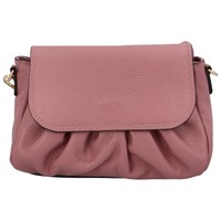 Dámská kožená crossbody kabelka růžová - Delami Hexi