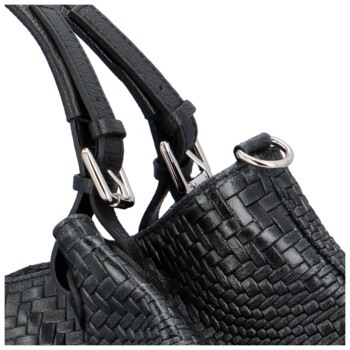 Dámská kožená kabelka černá - Delami Minestra