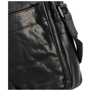 Pánská kožená taška přes rameno černá - SendiDesign Lennon B