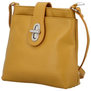 Dámská kožená crossbody kabelka žlutá - ItalY Laira