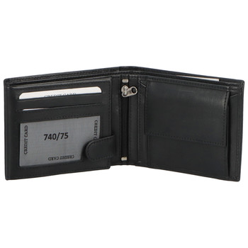 Pánská kožená peněženka černá - Tomas Ivanou
