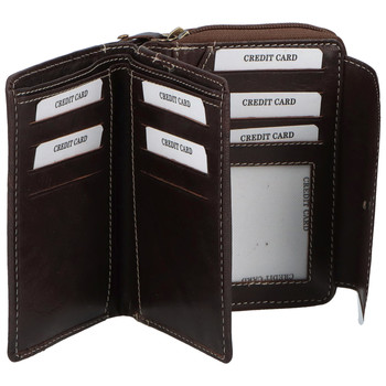 Dámská kožená peněženka kávově hnědá - Tomas Pierluigi