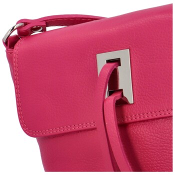 Dámská kožená crossbody kabelka fuchsiová - ItalY Porta