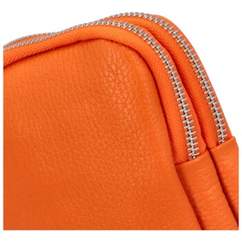 Dámské kožené crossbody pouzdro oranžové - Delami Valli