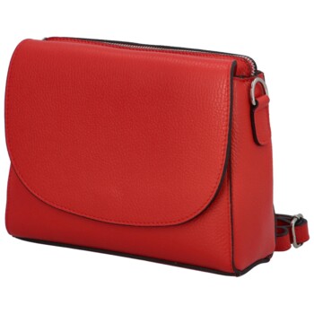 Dámská kožená crossbody kabelka červená - Delami Juliane