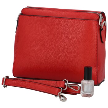 Dámská kožená crossbody kabelka červená - Delami Juliane