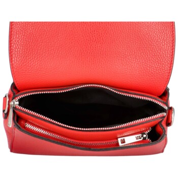 Dámská kožená crossbody kabelka červená - Delami Juliane