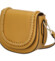 Dámská kožená crossbody kabelky tmavě žlutá - Delami Pettura