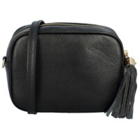 Dámská kožená crossbody kabelka černá -  ItalY Kriane G