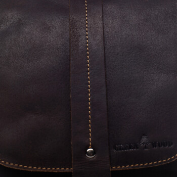 Pánská kožená crossbody taška tmavě hnědá - Greenwood Chester 