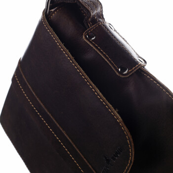 Pánská kožená crossbody taška tmavě hnědá - Greenwood Chester 