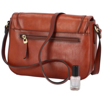 Dámská kožená crossbody kabelka hnědá - Katana Ladybona