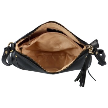 Dámska kožená crossbody kabelka černá - Katana Sinula