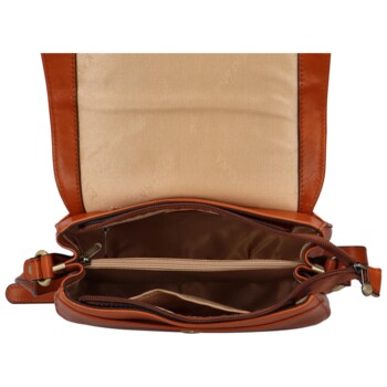 Dámská kožená crossbody kabelka světle hnědá - Katana Versa B
