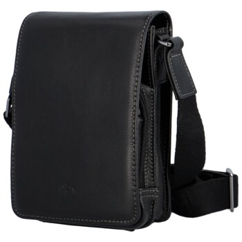 Pánská kožená crossbody taška černá - Katana Vermunt