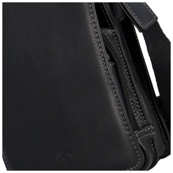 Pánská kožená crossbody taška černá - Katana Vermunt