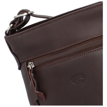 Pánská crossbody kabelka tmavě hnědá - Katana Willie