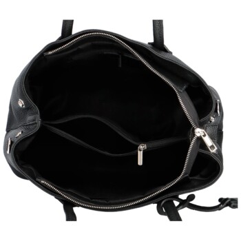 Dámská kožená kabelka přes rameno černá - Delami Surevy