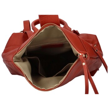 Dámský kožený batoh cihlově červený - ItalY Ahmedus