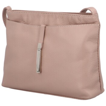 Dámská kožená crossbody kabelka růžová - Delami Eneta
