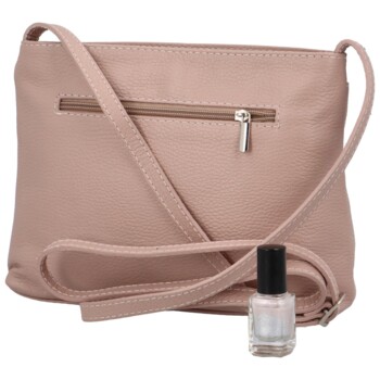 Dámská kožená crossbody kabelka růžová - Delami Eneta