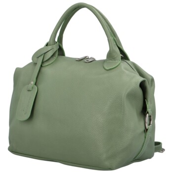 Dámská kožená kabelka do ruky zelená - Delami Lorelei