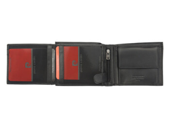 Pánská kožená peněženka černo/modrá - Pierre Cardin Gustava