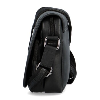 Pánská kožená crossbody/taška černá - Diviley Ethan