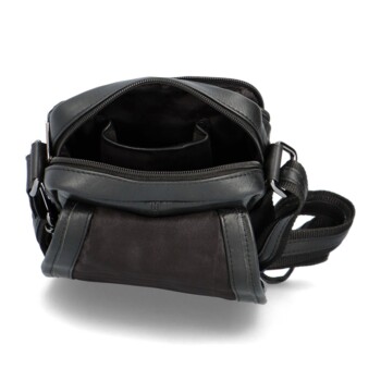 Pánská kožená crossbody/taška černá - Diviley Ethan
