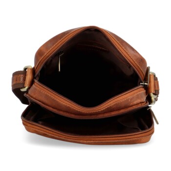 Pánská kožená crossbody/taška koňaková hladká - Diviley Jacob