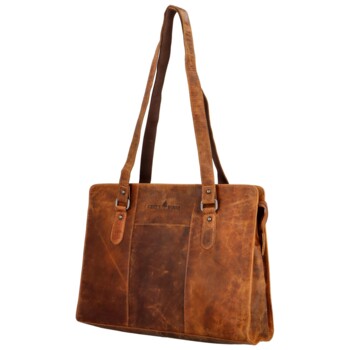 Dámská kožená kabelka přes rameno koňaková - Greenwood Bleure