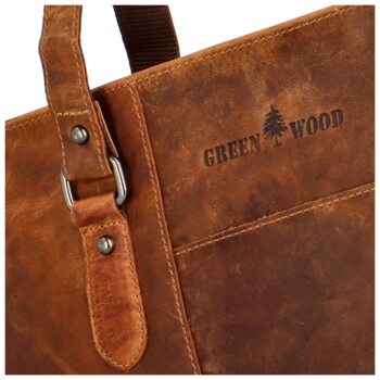 Dámská kožená kabelka přes rameno koňaková - Greenwood Bleure