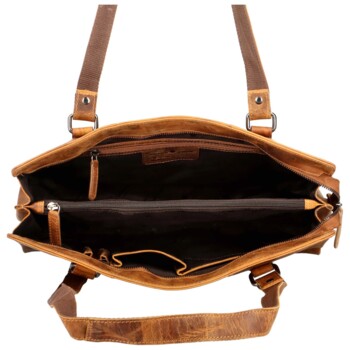 Dámská kožená kabelka přes rameno koňaková - Greenwood Bleure