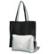 Dámská kabelka na rameno 2v1 černo/stříbrná - Herisson Hilaria