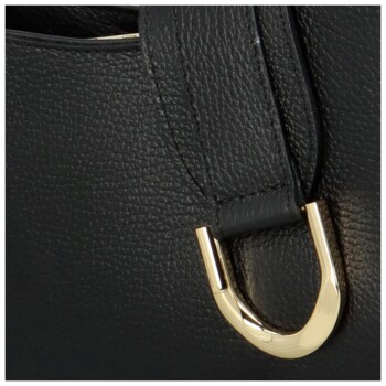 Dámská kožená kabelka na rameno černá - Delami Waily