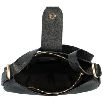 Dámská kožená kabelka na rameno černá - Delami Waily