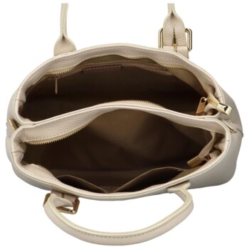 Dámská kožená kabelka do ruky béžová - Delami Solida