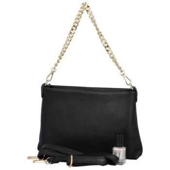 Dámská kožená crossbody kabelka černá - Delami Madison