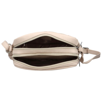 Dámská kožená crossbody kabelka světle béžová - Hexagona Vilia
