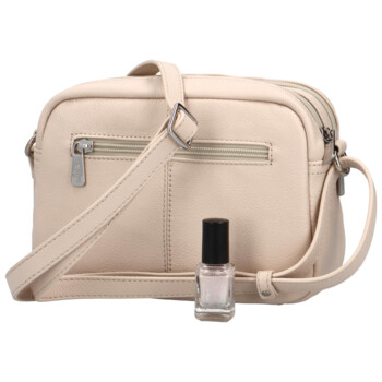 Dámská kožená crossbody kabelka světle béžová - Hexagona Vilia