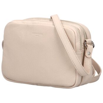 Dámská kožená crossbody kabelka světle béžová - Hexagona Vilia