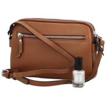 Dámská kožená crossbody kabelka koňaková - Katana Prina