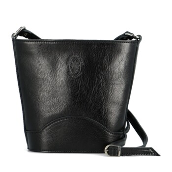 Dámská kožená crossbody kabelka černá - Delami Saimix